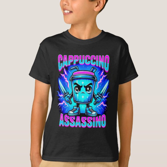 T-shirt Cappuccino Ino Brainrot Italian Meme  (Devant)