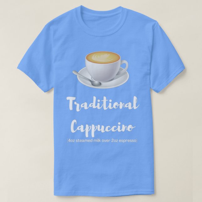 T-shirt Cappuccino traditionnel Drôle café Unissex Hommes  (Design devant)