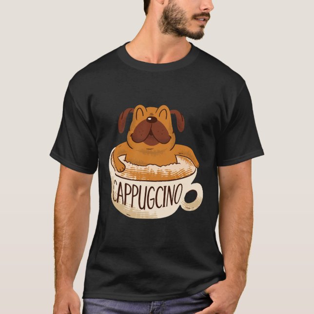 T-shirt Cappugcino Café Pug Classique  17 (Devant)