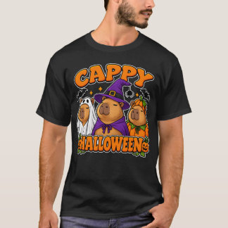 T-shirt Cappy Halloween Drôle Capybara Fantôme Sorcière Ci