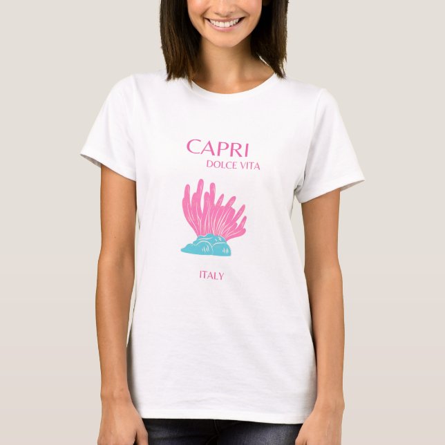 T-shirt Capri Dolce Vita, Art Voyage, Rose (Devant)