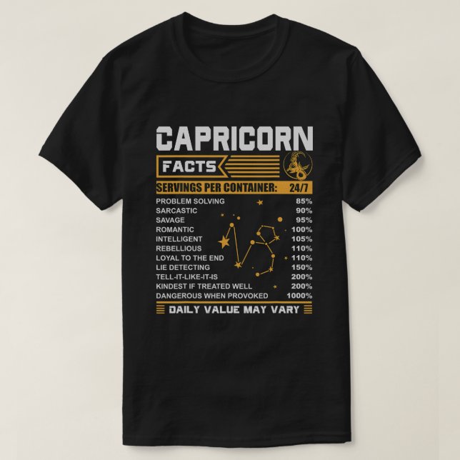 T-shirt Capricorn Faits Zodiac Funny Capricorne Anniversai (Design devant)