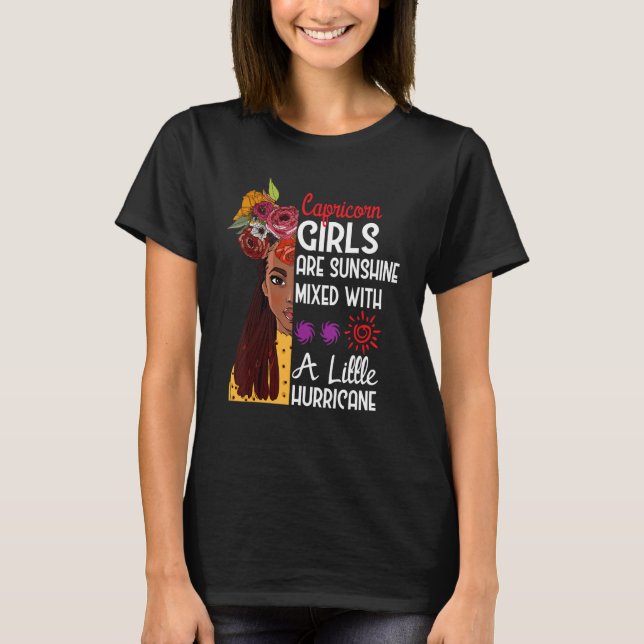 T-shirt Capricorn Girls Are Sunshine Mixed With A Little H (Devant)