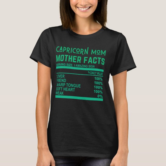 T-shirt Capricorn Maman Amusante Mère Faits Gag Joke Amour (Devant)
