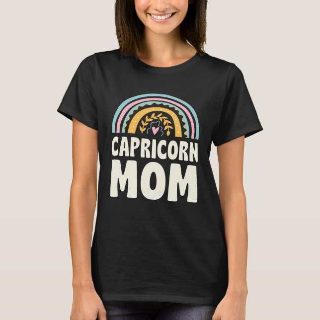 T-shirt Capricorn Mom Boho Style Bohemian Rainbow Mothers  (Devant)