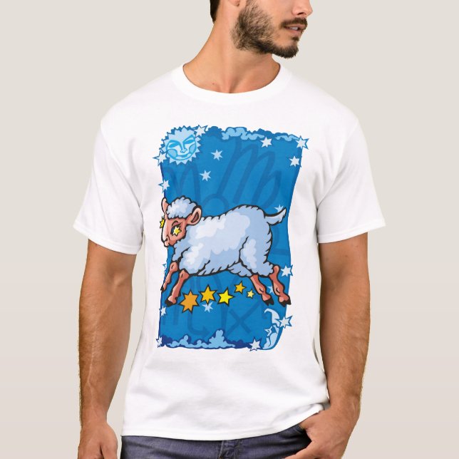 T-shirt Capricorne chèvre-mouton saut dans les étoiles (Devant)