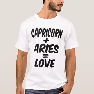 T-shirt Capricorne Et Béliers = Amour, Dec Janvier Anniver