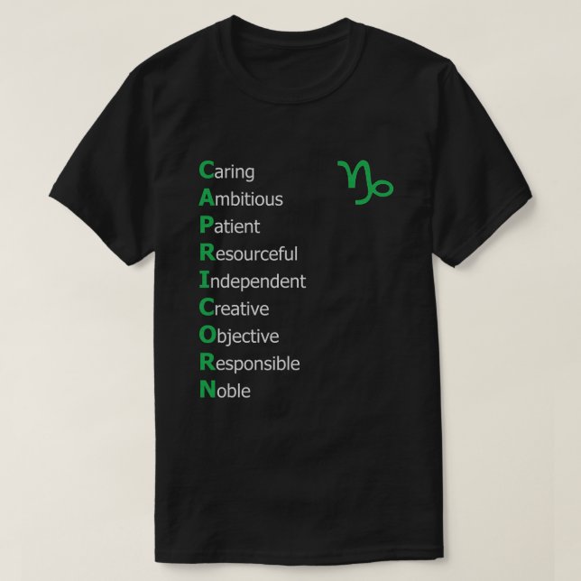 T-shirt Capricorne Personnalité Astrologie Zodiac Horoscop (Design devant)