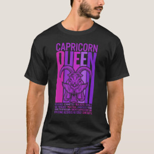 T-shirt Capricorne Queen Zodiac Sign Femme violette Horosc