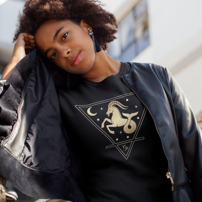 T-shirt Capricorne signe Zodiac Élément de Terre en Or (Créateur téléchargé)