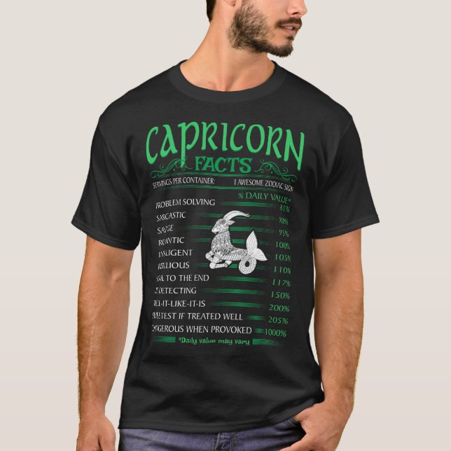 T-shirt Capricorne, un problème pour résoudre le sarcasme (Devant)