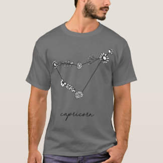 T-shirt Capricorne Zodiac Fleur sauvage Constellation