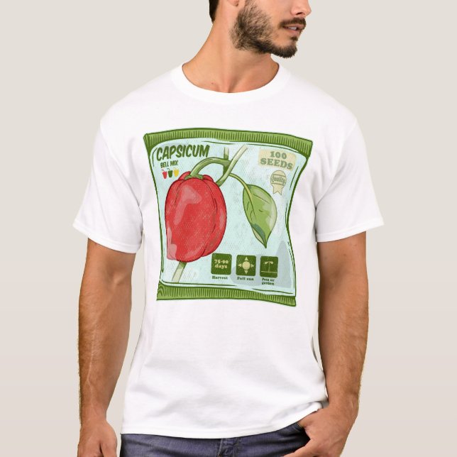 T-shirt Capsicum Graines de poivron rouge (Devant)