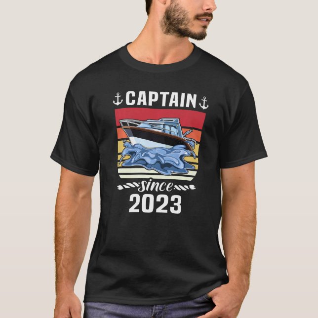 T-shirt Captain 2023 Boat Driving Licence Motorboat Sailin (Devant)
