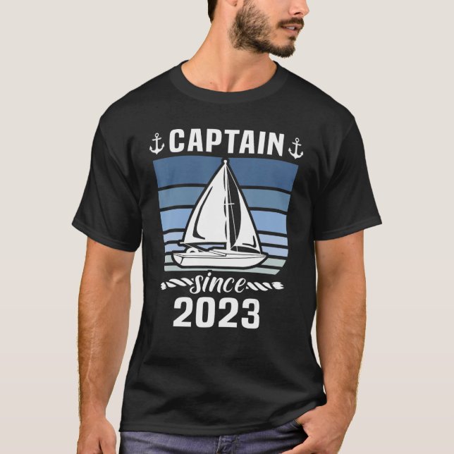 T-shirt Captain 2023 Boat Driving Licence Motorboat Sailin (Devant)