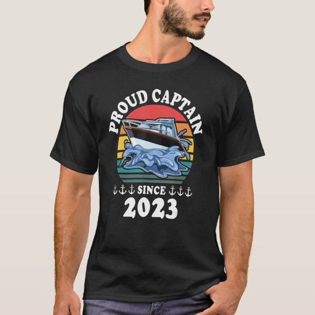 T-shirt Captain 2023 Boat Driving Licence Motorboat Sailin (Devant)