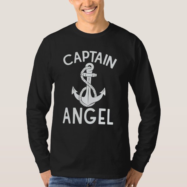 T-shirt Captain Angel Ship Boating Boat Yacht Anchor (Devant)