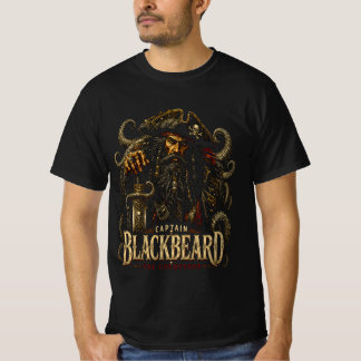 T-shirt Captain Blackbeard Pirate Tee | Skull, Sword, Naut