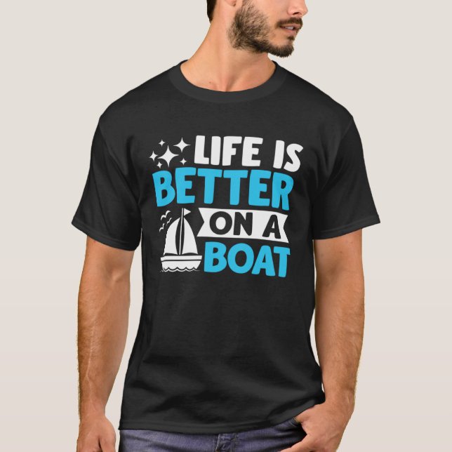 T-shirt Captain Boater Boating Pontoon  on a Boat (Devant)