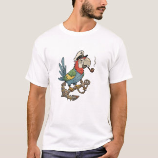 T-shirt Captain Parrot on Rusty Anchor