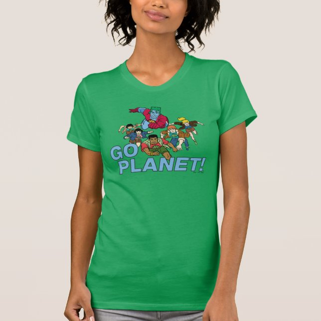 T-shirt Captain Planet and the Planeteers - Go Planet! (Devant)