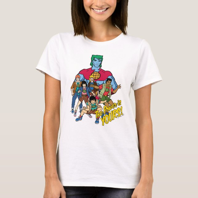 T-shirt Captain Planet Group Graphic - La Puissance Est À  (Devant)