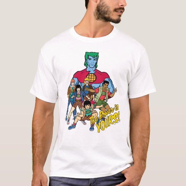 T-shirt Captain Planet Group Graphic - La Puissance Est À  (Devant)