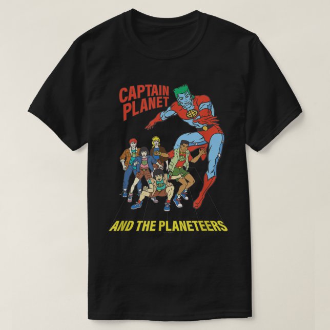 T-shirt Captain Planet Planeteers United Retro Logo  (Design devant)
