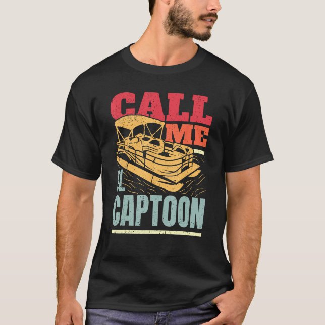 T-shirt Captain Pontoon Dad Pontoon Skipper I El Captoon (Devant)