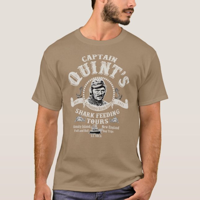 T-shirt Captain Quints Shark Feedingours Universal UCS LLC (Devant)