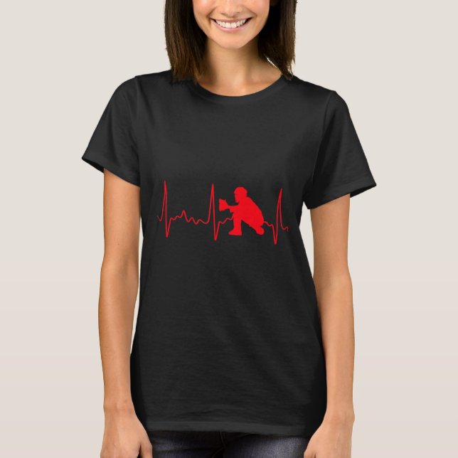 T-shirt Capteur de baseball - Catcher de baseball rouge (Devant)