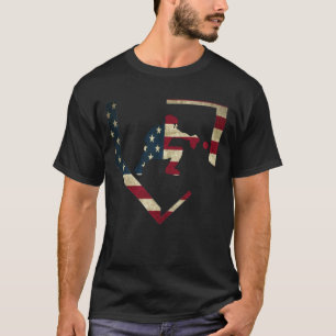 T-shirt Capteur de baseball conception d'engrenage drapeau