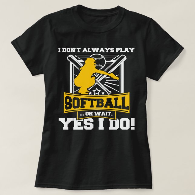 T-shirt Capteur de lanceur de softball joueur entraîneur F (Design devant)
