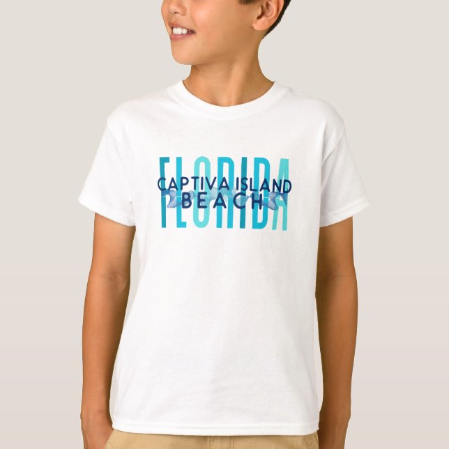 T-shirt Captiva Island Beach Floride (Ocean Waves) (Devant)