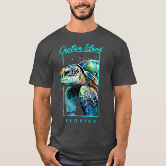 T-shirt Captiva Island Floride Aquarelle Porte de tortue m