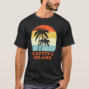 T-shirt Captiva Island Floride Palmier Vintage Coucher de 