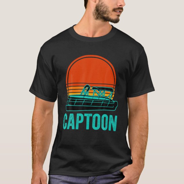T-shirt Captoon Pontoon Bateau Funny Bateau Lac Pontoon Ca (Devant)