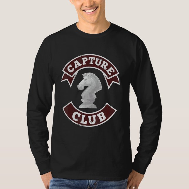 T-shirt Capture Club Chess Checkmate Knight Fork Grandmast (Devant)
