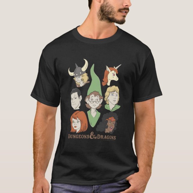 T-shirt Capture d'un groupe de caricatures Dungeons & Drag (Devant)