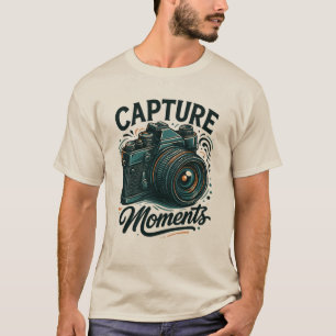 T-Shirt Capture Moments Art Appareil Photo Rétro