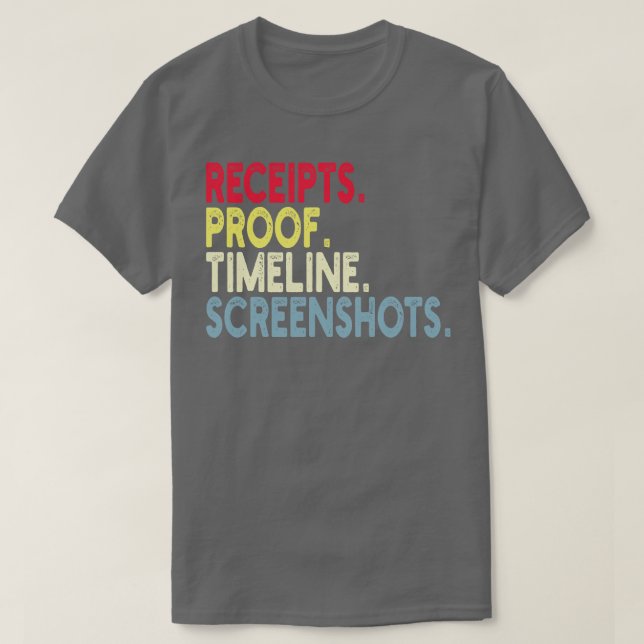 T-shirt Captures d'écran de la chronologie des réceptions (Design devant)