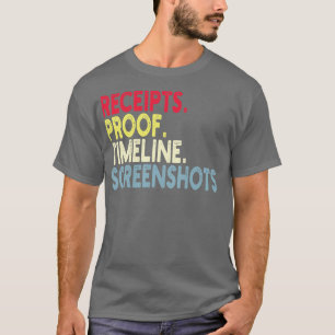 T-shirt Captures d'écran de la chronologie des réceptions