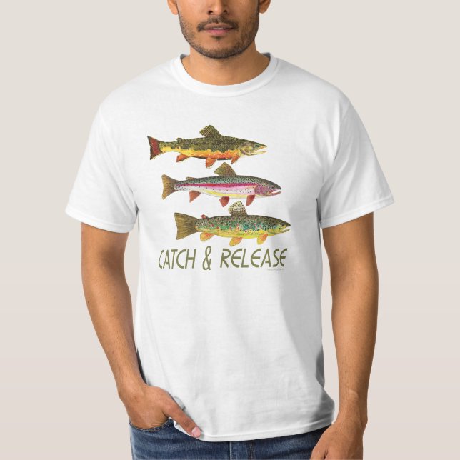T-shirt Captures et rejets de truites (Devant)