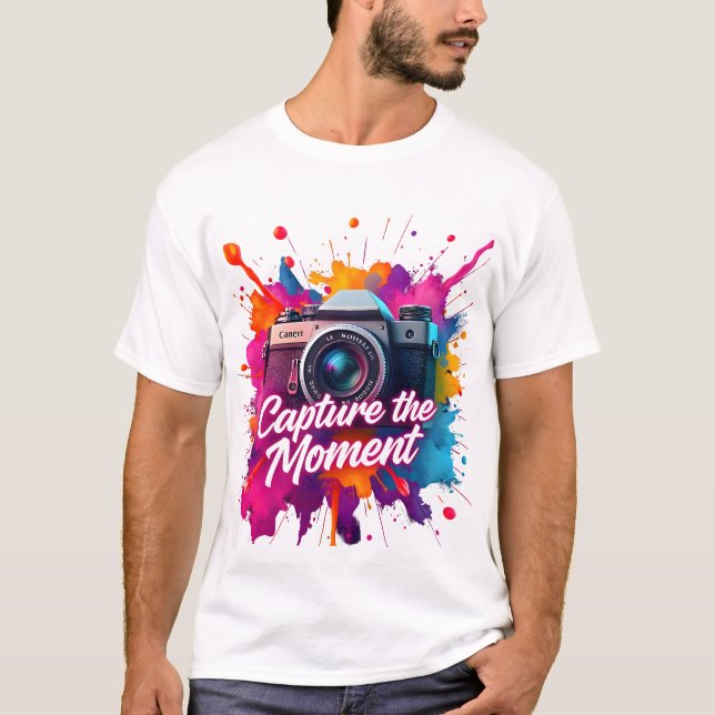 T-shirt Capturez le moment - Art caméra rétro (Devant)