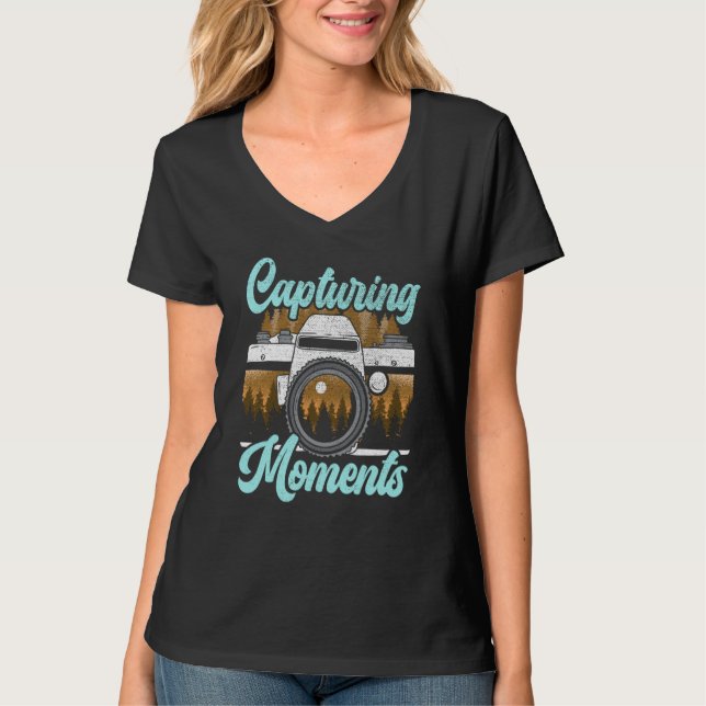 T-shirt Capturing Moments Photography Camera Picture Photo (Devant)
