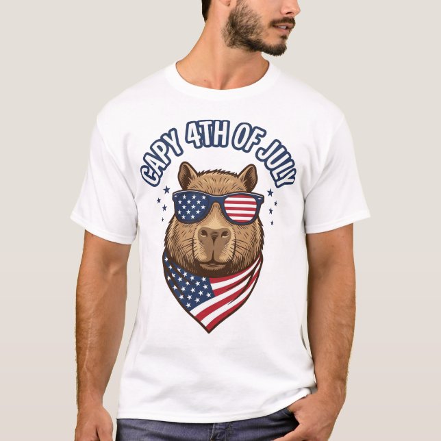 T-shirt Capy 4 juillet Conception vectorielle de capybara  (Devant)