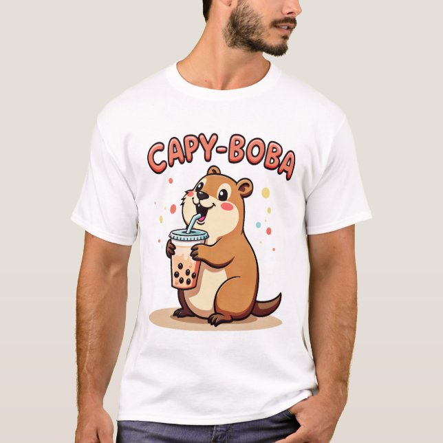 T-shirt Capy Boba - Cute Capybara (Devant)