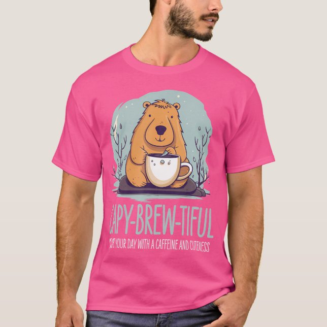 T-shirt Capy-Brew-Tiful Café Capybara (Devant)