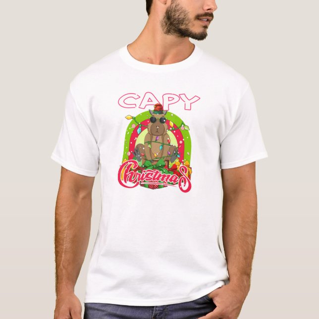 T-shirt Capy Christmas Funny capybara Funny Christmas (Devant)