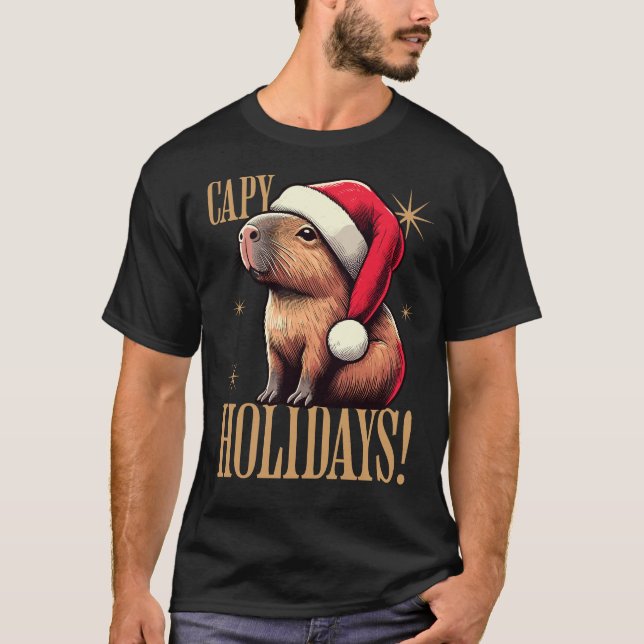 T-shirt Capy Holidays - Festive Capybara avec Santa Hat (Devant)